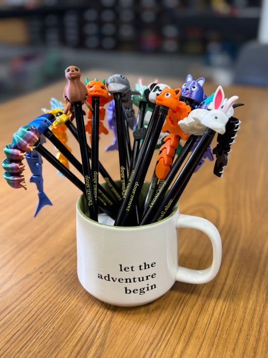 Articulated Creature Pencil Topper Set with Color-Change “Mood” Pencils (3-Pack)