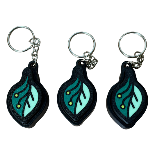 Bioglow Leaf Fidget Clicker Keychain Trio (3-Pack — Glow-in-the-Dark!)