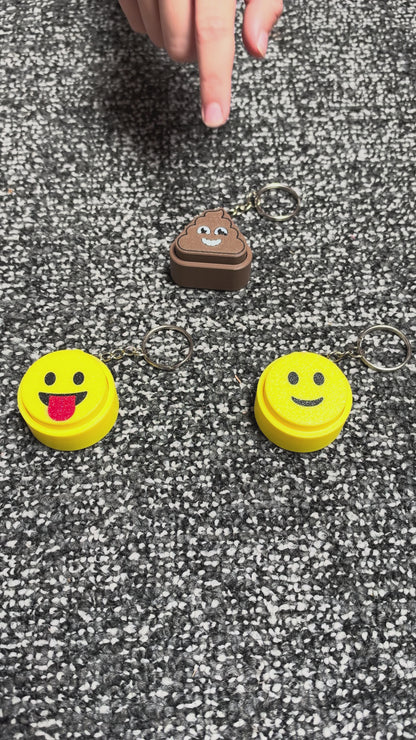 Emojis Fidget Clicker Keychain Trio