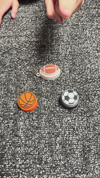 Sports Fidget Clicker Keychain Trio