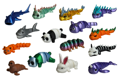 Articulated Creature Pencil Topper Set with Color-Change “Mood” Pencils (3-Pack)